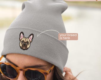 Personalized Dog Breed Beanie, Custom Embroidered Hat for Pet Lovers