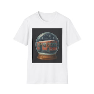 Holiday Snow Globe T-Shirt: Cozy Christmas Outfit, Unisex Softstyle Cotton Tee