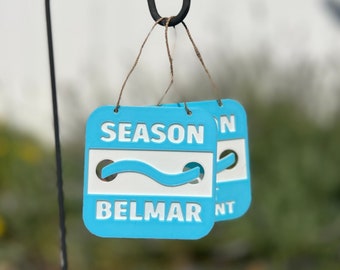 3D Printed Jersey Shore Beach Badge Ornament | New Jersey Gift