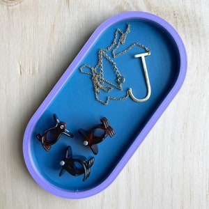 Bac fourre-tout ovale bicolore | Porte-bijoux, porte-bagues et organisateur de bijoux colorés imprimés en 3D
