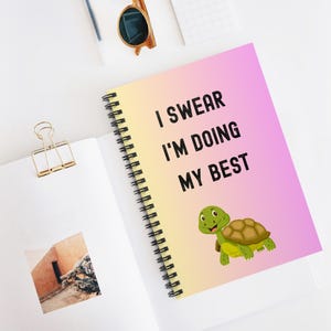Motivational Journal, Spiral Notebook - Ruled Line, I Swear I&#39;m Doing My Best, Writing Notebook, Inspirational Diary, Lined Paper, Bullet