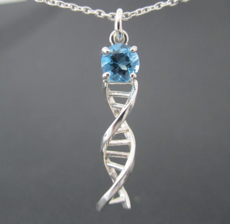 DNA jewelry pendant gift for science Solid sterling silver Etsy