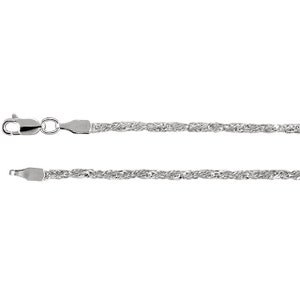 sterling silver 2.25mm twisted wheat chain 24&quot;