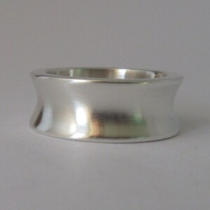 Sterling Silver Super Concave wedding band silver ring heavy weight mens ring 9mm wide