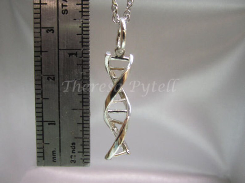 DNA Sterling Silver Pendant Gift for Science image 3