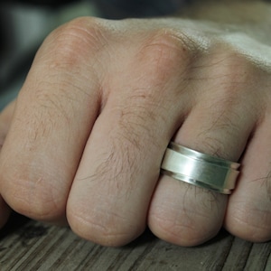 Square Wedding Band, Square Ring with Edge, Edged Wedding Band, Sterling Silver Band, Wide Silver Band, Eco Friendly, Ready to Ship Size 9.5