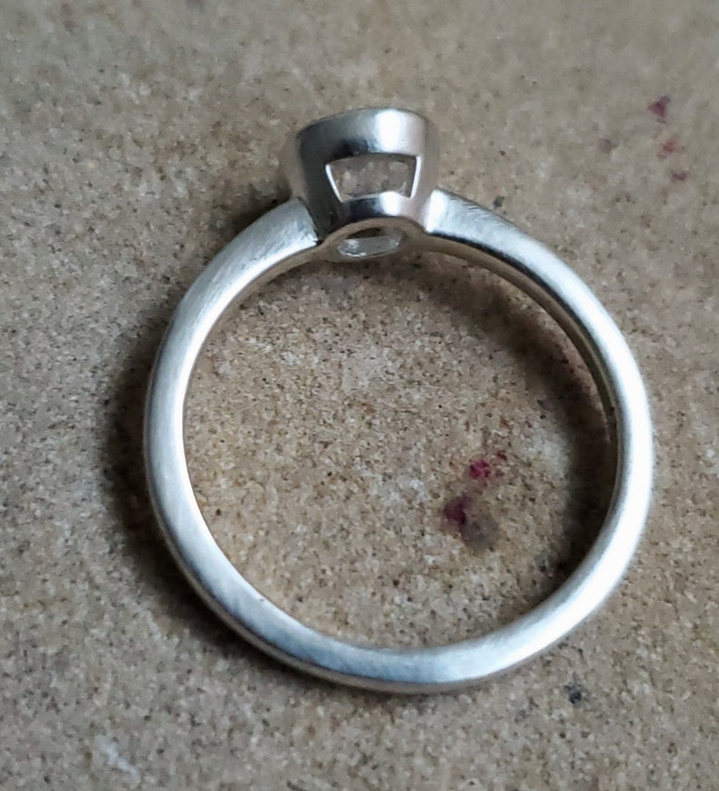 Tourmaline in quartz sterling silver solitaire ring set engagement peek a boo round setting fun ring bezel set ring with matching band