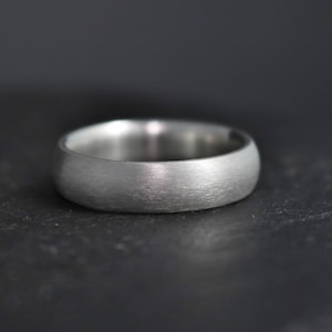 5mm Sterling Silver Wedding Band, 5mm Wide Band, Comfort Fit, Matte Brushed Finish, Wedding Band, Ready to Ship in 3 to 5 days