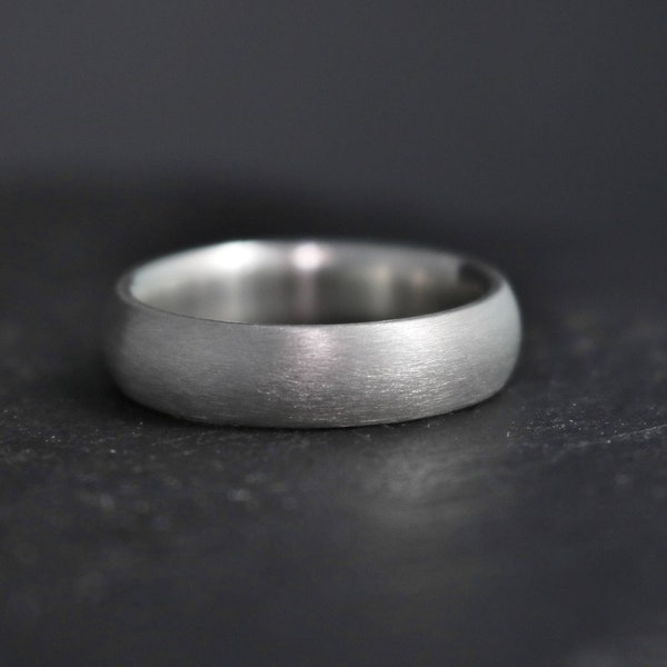 5mm Sterling Silver Wedding Band, 5mm Wide Band, Comfort Fit, Matte Brushed Finish, Wedding Band, Ready to Ship in 3 to 5 days