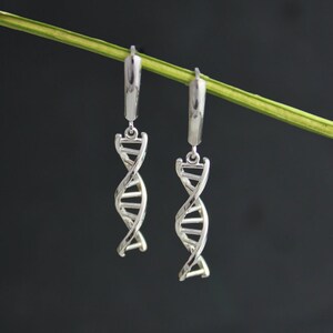 DNA Double Helix Earrings in Sterling Silver dangle earrings