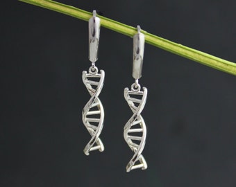 DNA Double Helix Earrings in Sterling Silver dangle earrings