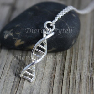 DNA Sterling Silver Pendant - Gift for Science