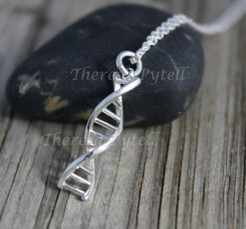DNA Sterling Silver Pendant Gift for Science image 1