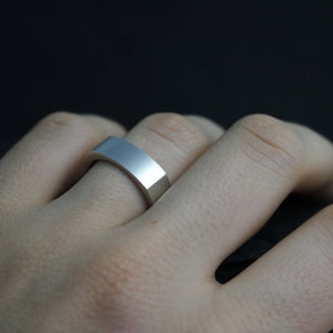 Square Sterling Silver Band 6mm Square Wedding Band Brushed - Etsy