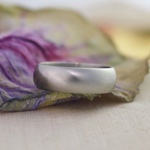 Brushed *6mm 10k White Gold Band, Gold Band, Simple Wedding Band, Handmade , Eco Wedding Band, Custom, Personalized Made to order