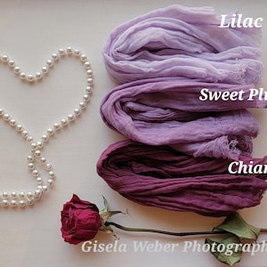 Lilac Cheesecloth Wedding Runner Lilac, Plum Gauze Fabric, Boho Chiffon Table Centerpiece, Bride Table Decor, Beach Ceremony image 1