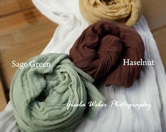 Sage Green Cheesecloth Table Runner, Mustard Dark Brown Wedding Table Runner Gauze