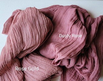 Rose Gold Table Runner Wedding Decor Cheesecloth Napkins For Bridal Shower Table Centerpieces