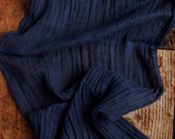 Dark Navy Blue Cheesecloth Table Runner: Wedding Decor