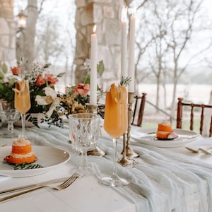 Blue Cheesecloth Table Runner and Napkins Premium Quality pick your color and length image 7