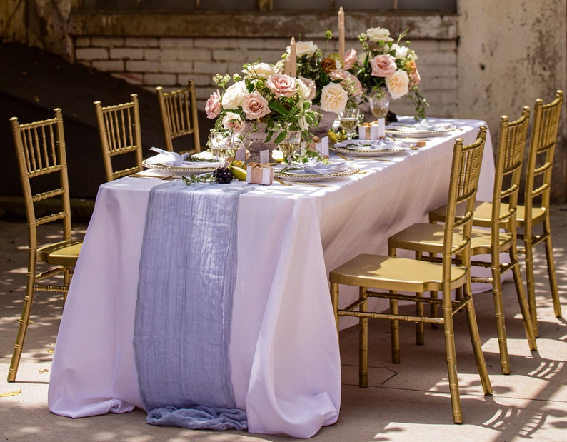 Wedding Reception Table Runner Gauze Rustic Barn Wedding Etsy