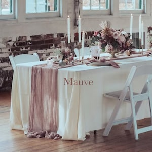 Mauve Cheesecloth Table Runner, Wedding Table Centerpiece, Arch Drape Weddings, Boho Beach Wedding Decor, Rustic Wedding Table Decor Gauze