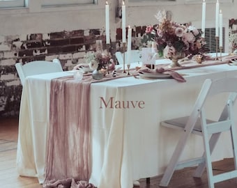 Mauve Wedding Table Runner Cheesecloth Bridal Shower Table Centerpieces Event Gauze Fabric Drape Birthday Party Table Decor Arbor Fabric