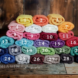Premium Newborn Cheesecloth Wraps Photo Prop, Gauze Cotton Baby Wraps in Many Colors for Boys and Girls, Photography Prop Wraps