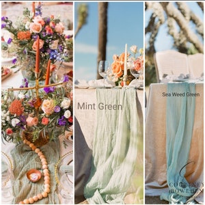 Lilac Cheesecloth Wedding Runner Lilac, Plum Gauze Fabric, Boho Chiffon Table Centerpiece, Bride Table Decor, Beach Ceremony image 6