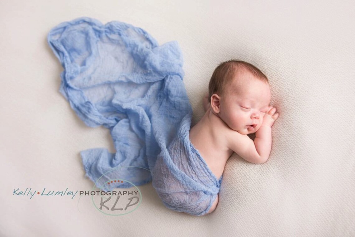 Blue Gauze Baby Wrap Newborn Photo Prop Blue Baby Wrap Etsy