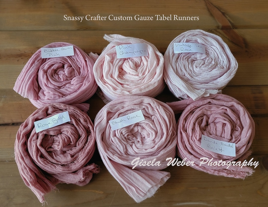 Pink Cheesecloth Wedding Table Runner, Blush Pink Gauze for Weddings ...