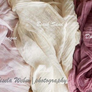 Newborn Baby Cheesecloth Wraps Photo Prop in Many Colors for Boys and Girls image 4