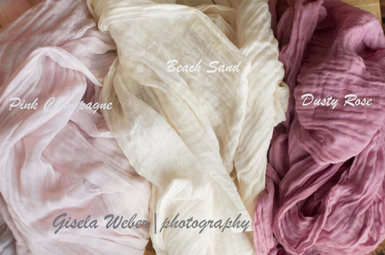 Newborn Baby Cheesecloth Wraps Photo Prop in Many Colors for Boys and Girls image 4