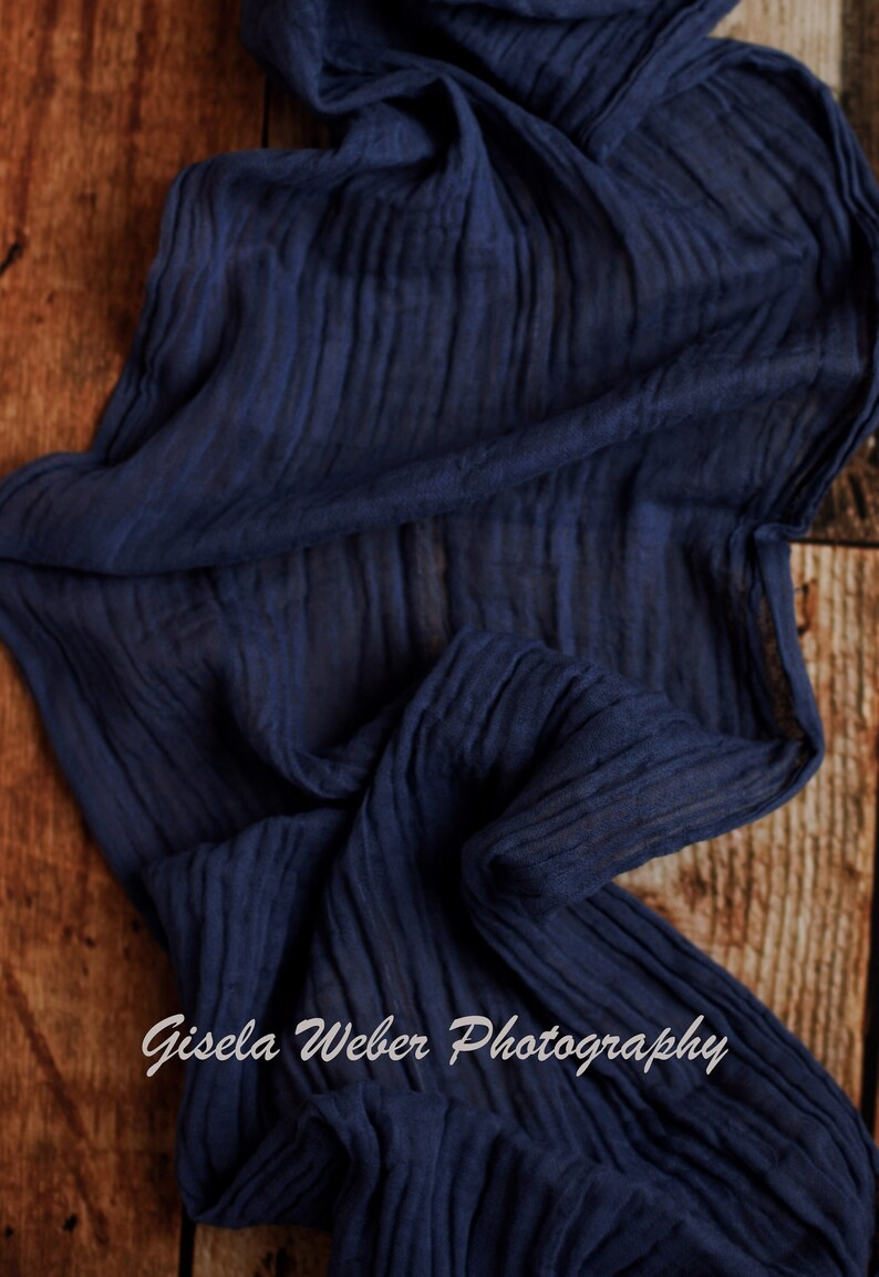 Navy Blue Wedding Table Runner Blue Gauze Table Centerpiece Etsy