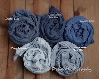 Blue Cheesecloth Table Runner and Napkins Premium Quality pick your color and length