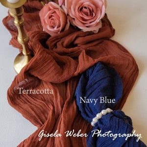 Blue Cheesecloth Table Runner and Napkins Premium Quality pick your color and length image 10