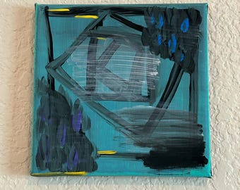 Abstrakcyjna sztuka na płótnie: „Plamisty chaos” – losowe linie i kształty