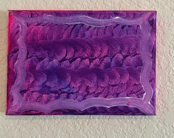 Abstrakcyjny obraz „Fioletowo-różowy wir” – mała, wyrazista sztuka ścienna na płótnie