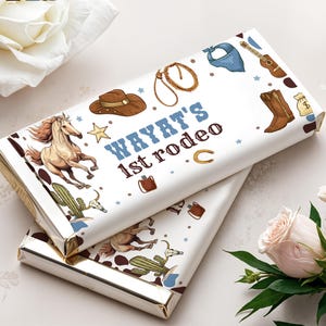 My First Rodeo Candy Bar Wrapper, Editable Wild West Birthday (Printable)