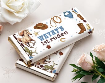 My First Rodeo Candy Bar Wrapper, Editable Wild West Birthday (Printable)