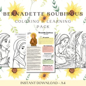 St. Bernadette Soubirous - Educational & Coloring Pack