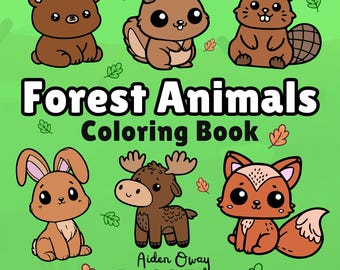 Forest Animals Coloring Book | 40 Bold and Easy Pages for Kids & Adults | Woodland Animal Coloring Pages