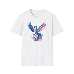 Trans Pride Phoenix Shirt  Bold Transgender Pride Bird T-Shirt  LGBTQIA+ Empowermen  Phoenix Fire Collection