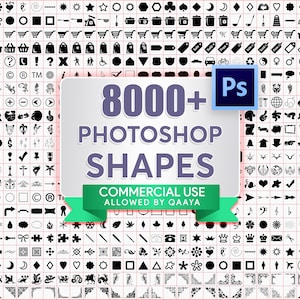 8000 Photoshop Shapes Pack Custom Vector Tools For Designers Graphic Projects Instant Download