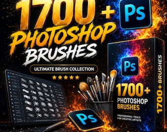 1700+ Photoshop Brushes Pack | Ultimate Pro Brush Bundle | Chalk, Ink, Watercolor, Pencil & Texture Brushes