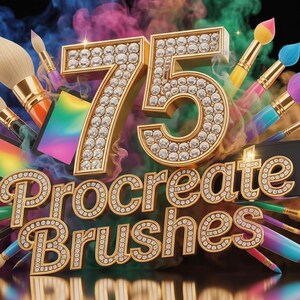 75 Aquarellpinsel Procreate-5 Set | Realistischer Tinte waschen Texture Smudge Digital Painting Kit iPad