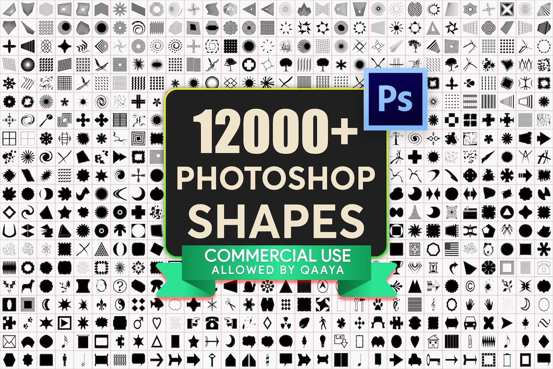 12000+ Photoshop Shapes Collection | Custom Vector Shape Bundle (.CSH ...