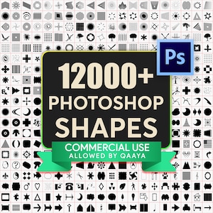 12000+ Photoshop Shapes Collection | Custom Vector Shape Bundle (.CSH)