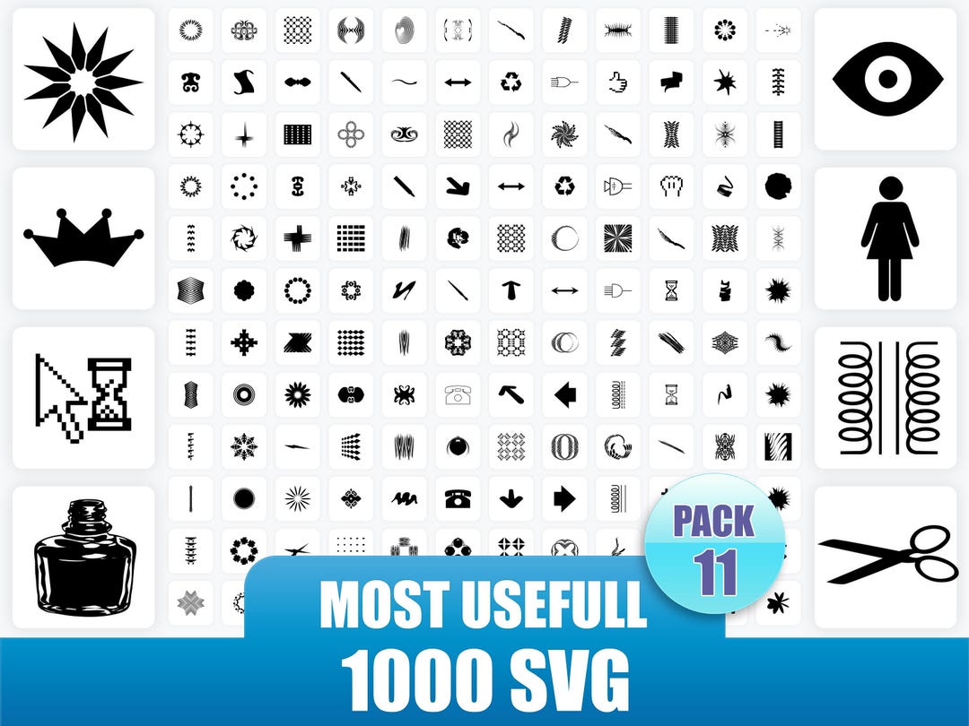 1000 SVG Pack-11 Advanced Vector Designs for Cricut Silhouette DIY ...