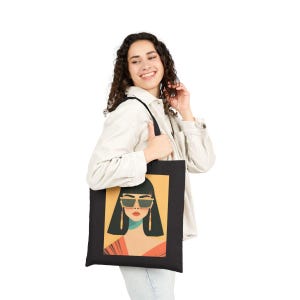 tote bag, canvas tote bag, zipper tote bag, fashion tote bag, art print tote bag, aesthetic tote bag, school tote bag, lightweight canvas